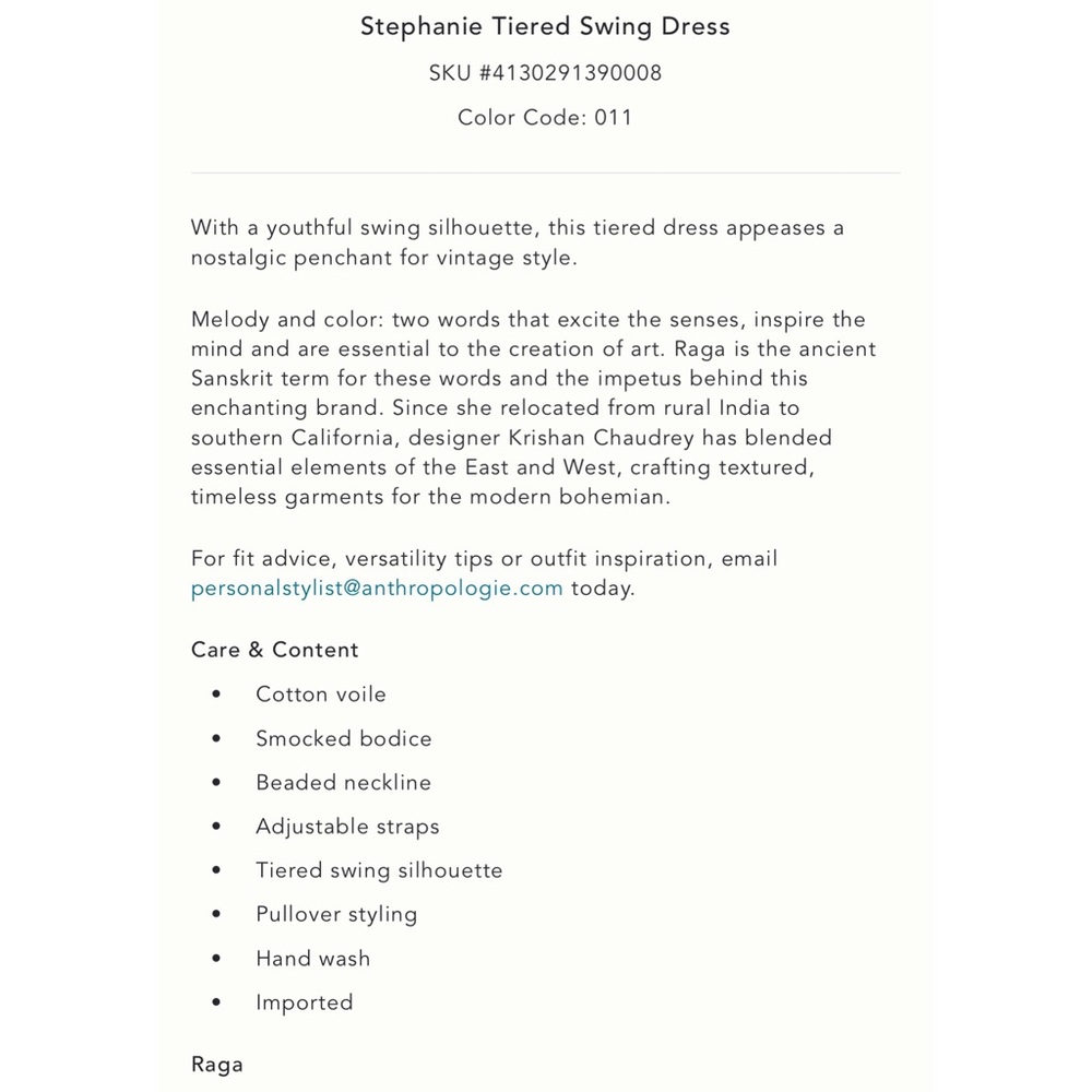 SOLD Anthropologie Raga Stephanie Tiered Swing Dress - Picture 6 of 6